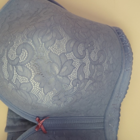 Cacique Floral 42H Lightly Lined No-Wire Bra Blue - Picture 6 of 16